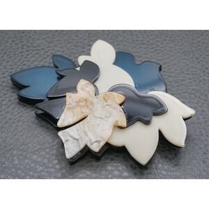 Vintage HUGE 4" Signed  TRUCCO Large Lucite Abstract Pin Brooch